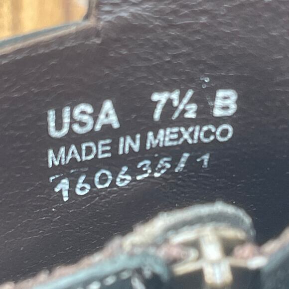 JB Dillion Booties Womens 7.5 B Leather Heeled Western Cowboy Ankle Buckle Boots - Picture 8 of 8